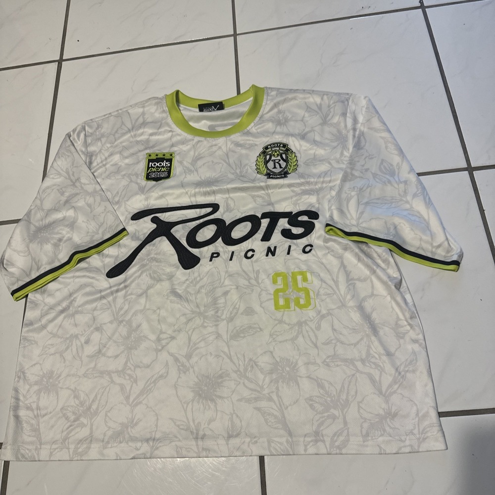 Roots Picnic Soccer Jersey Ivory Volt Floral Short Sleeve Jay Z Rap Football